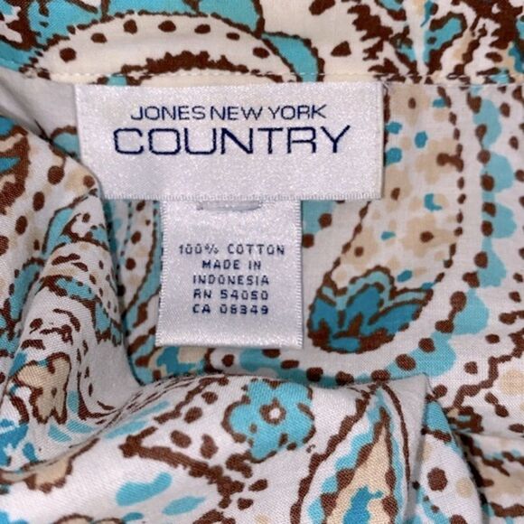 Jones New York Country paisley button down top size medium/large - Picture 7 of 10